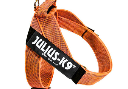 Julius-K9 IDC Color&Gray Belt Harness Orange – Adjustable Lightweight Mini-Mini Dog Harness
