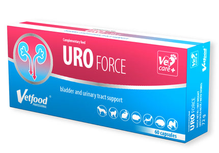Vetfood UROforce 60 Capsules – Advanced Urinary Tract Support Formula, Multi-Species Use