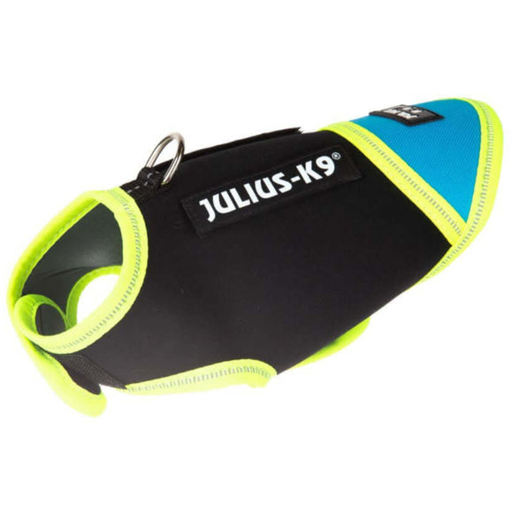 Julius IDC Neoprene Dog Jacket Aquamarine – Black and Blue, Lightweight, Water-Resistant Design