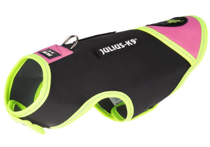 Julius IDC Neoprene Dog Jacket – Black and Pink, Lightweight Insulated Design