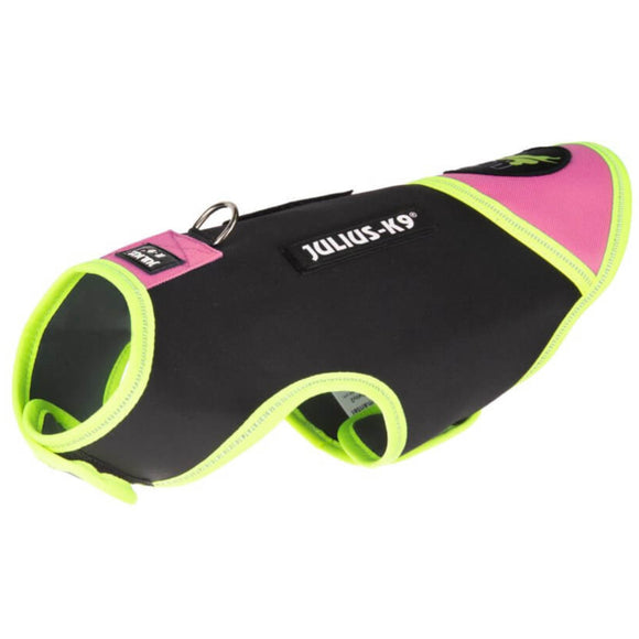 Julius IDC Neoprene Dog Jacket – Black and Pink, Lightweight Insulated Design