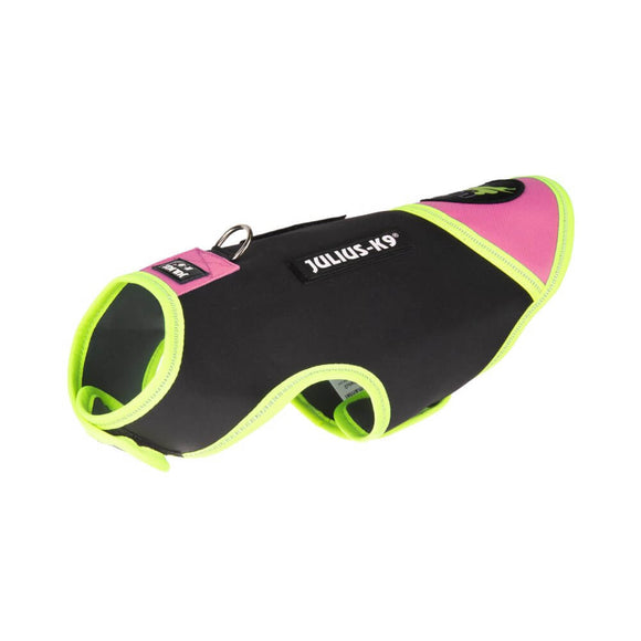 Julius IDC Neoprene Dog Jacket – Black and Pink, Lightweight Insulated Design