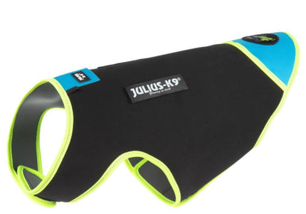 Julius IDC Neoprene Dog Jacket Aquamarine – Black and Blue, Lightweight, Water-Resistant Design