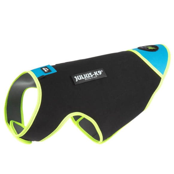 Julius IDC Neoprene Dog Jacket Aquamarine – Black and Blue, Lightweight, Water-Resistant Design