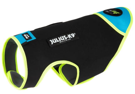 Julius IDC Neoprene Dog Jacket Aquamarine – Black and Blue, Lightweight, Water-Resistant Design