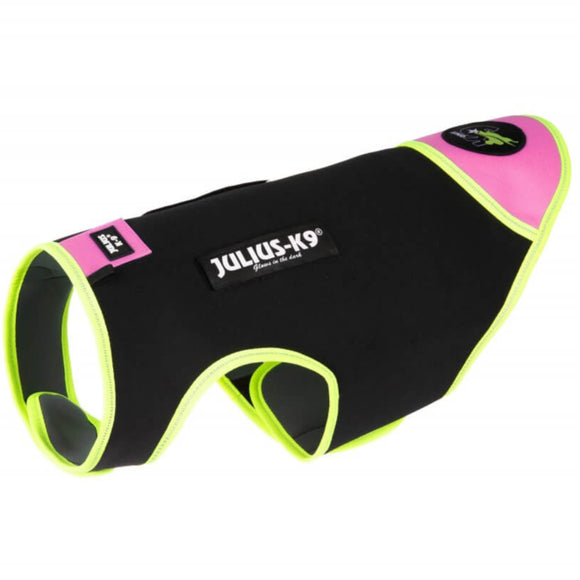 Julius IDC Neoprene Dog Jacket – Black and Pink, Lightweight Insulated Design