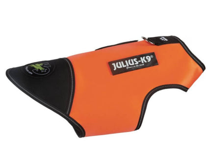 Julius-K9 IDC Neoprene Dog Jacket – Orange and Black, Lightweight Water-Resistant Design