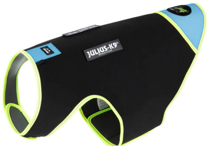 Julius IDC Neoprene Dog Jacket Aquamarine – Black and Blue, Lightweight, Water-Resistant Design
