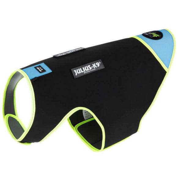 Julius IDC Neoprene Dog Jacket Aquamarine – Black and Blue, Lightweight, Water-Resistant Design