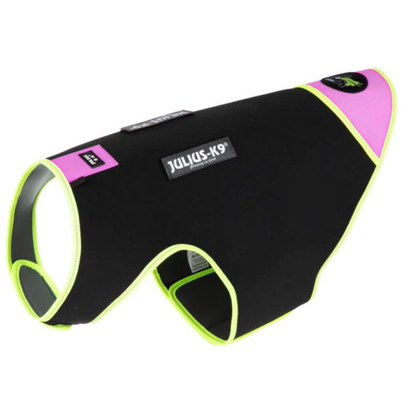 Julius IDC Neoprene Dog Jacket – Black and Pink, Lightweight Insulated Design