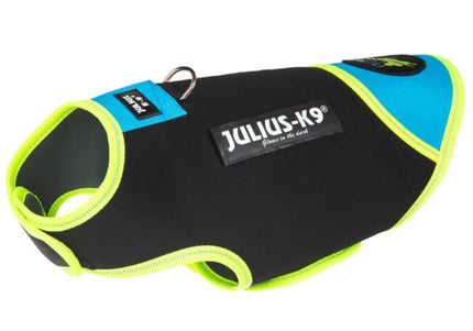 Julius IDC Neoprene Dog Jacket Aquamarine – Black and Blue, Lightweight, Water-Resistant Design