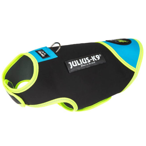 Julius IDC Neoprene Dog Jacket Aquamarine – Black and Blue, Lightweight, Water-Resistant Design