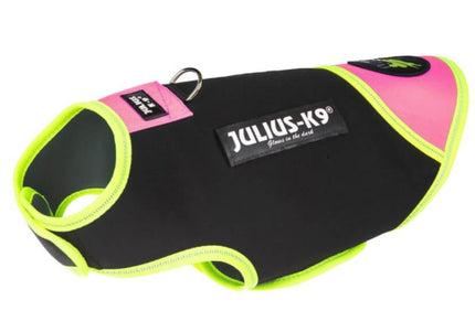 Julius IDC Neoprene Dog Jacket – Black and Pink, Lightweight Insulated Design