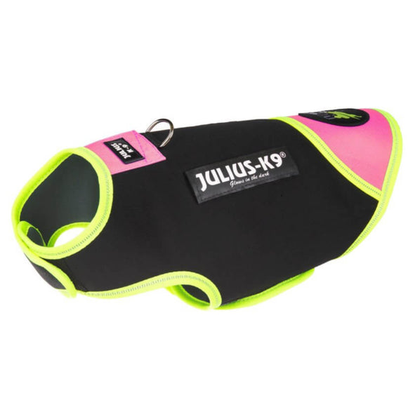 Julius IDC Neoprene Dog Jacket – Black and Pink, Lightweight Insulated Design