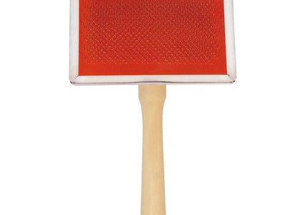 Chadog Ideal Dog Wooden Poodle Brush – Medium Soft Bristles, Red Large Size