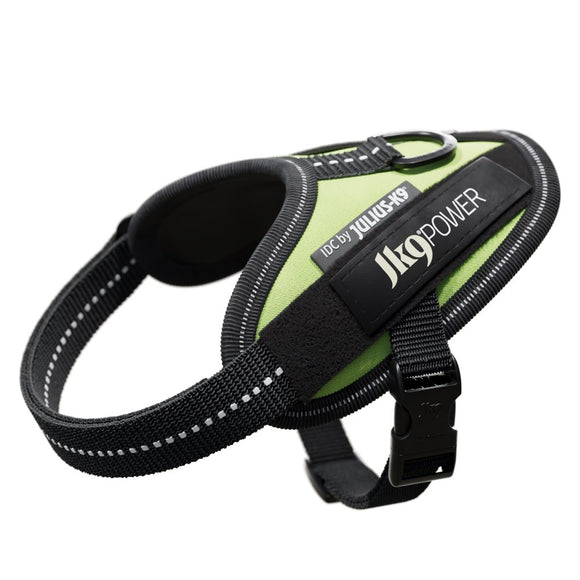 Julius-K9 IDC Powerharness Neon Green – Premium Adjustable Harness, Mini-Mini Size, High-Visibility Design