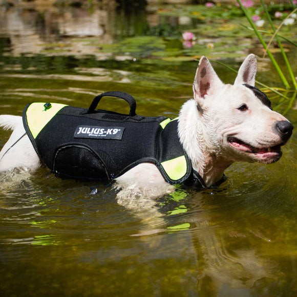 Julius-K9 Multifunctional Neon Vest – Lightweight Swimming and Rehabilitation Support, Size S