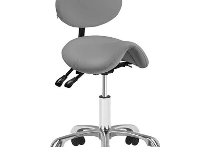 Activ Giovanni Grooming Stool – Ergonomic Adjustable Seat with Backrest, Gray Finish