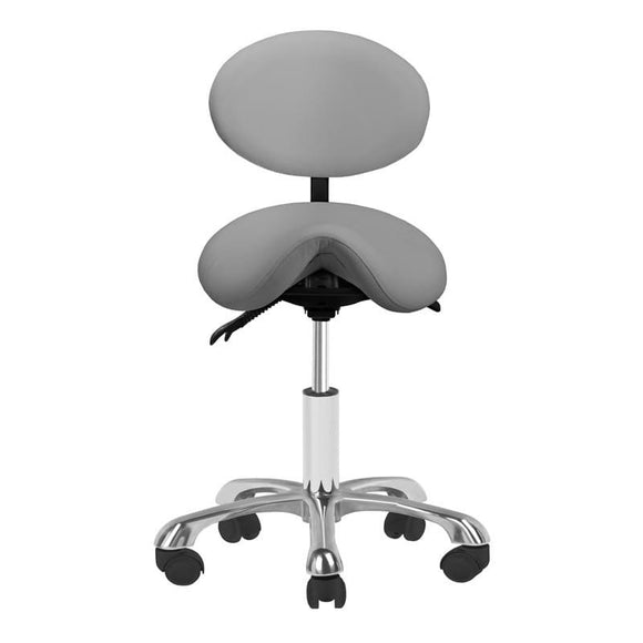 Activ Giovanni Grooming Stool – Ergonomic Adjustable Seat with Backrest, Gray Finish