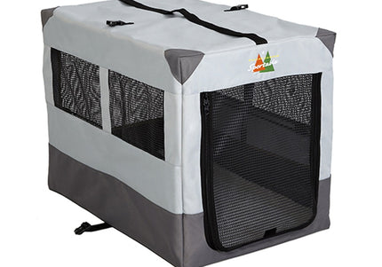MidWest Canine Camper Fabric Pet Cage – Compact Gray Soft-Sided Crate, Small Size