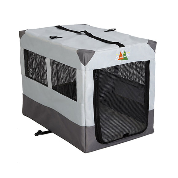 MidWest Canine Camper Fabric Pet Cage – Compact Gray Soft-Sided Crate, Small Size