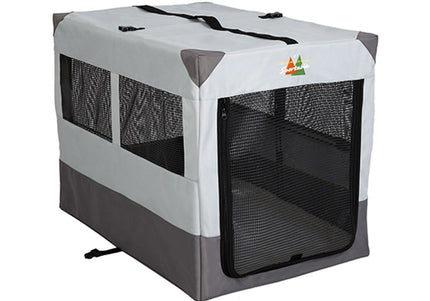 MidWest Canine Camper Fabric Pet Cage – Compact Gray Soft-Sided Crate, Small Size