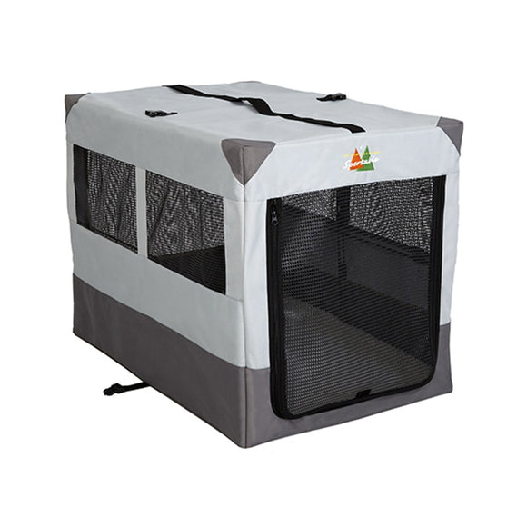 MidWest Canine Camper Fabric Pet Cage – Compact Gray Soft-Sided Crate, Small Size