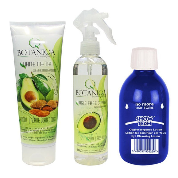 Maltese Beauty Care Set – Gentle Coat Shampoo, Conditioner, and Detangling Spray Trio