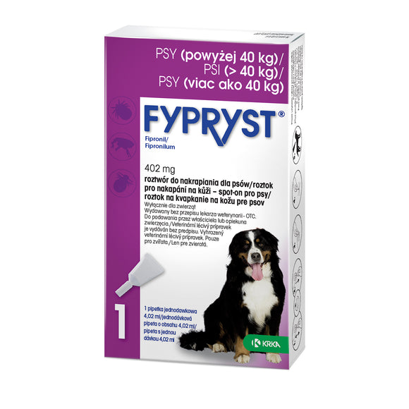 Fypryst Fipronil 402mg Spot-On Drops – Large Breed Formula, Fast-Acting Flea and Tick Protection