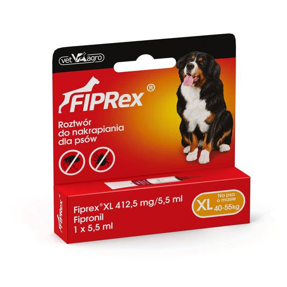 Fiprex XL Flea and Tick Drops – Large Dog Formula, Fast-Acting Protection, 40–55kg