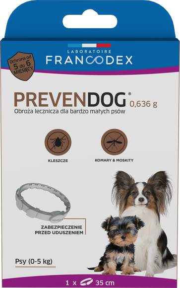 Francodex PrevenDog 35cm Therapeutic Collar – Tick and Mosquito Protection, Extra Small Size