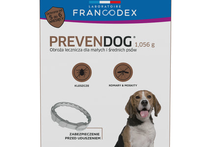Francodex PrevenDog Therapeutic Collar 60cm – Tick and Mosquito Repellent, Adjustable, 1 Piece
