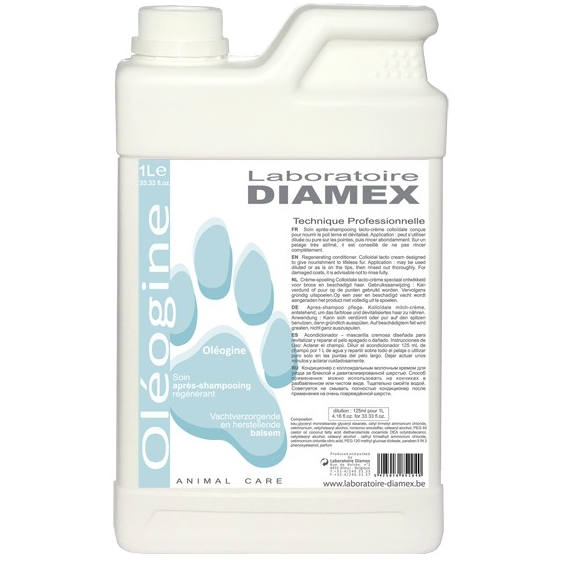 Diamex Oleogine Colloidal Conditioner – Regenerating Formula with Organic Coconut Oil, Concentrate 1:8, 1L