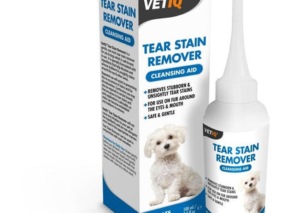 VetIQ Tear Stain Remover 100ml – Gentle Eye Discoloration Cleaner, Fast-Acting Formula
