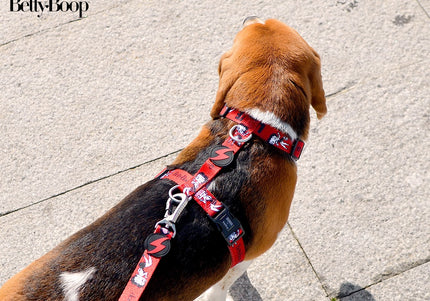 Dashi Vintage Betty Back Harness – Adjustable Guard Harness with Red Betty Boop Pattern, Medium