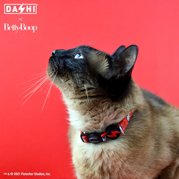 Dashi Vintage Betty Cat Collar – Red Betty Boop Pattern, Adjustable and Durable Design