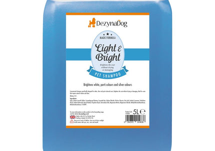 DezynaDog Magic Formula Light & Bright Shampoo – Illuminating Cleanser for White and Silver Coats, 5L