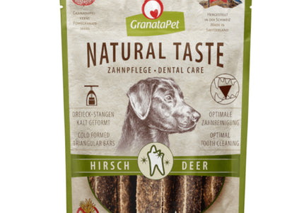 GranataPet Natural Taste Dental Care Snack – Deer Meat Strips, 70g, Natural Dental Treats