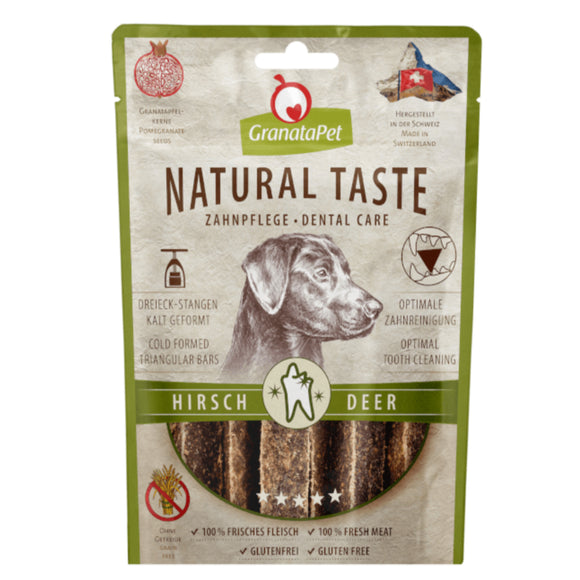 GranataPet Natural Taste Dental Care Snack – Deer Meat Strips, 70g, Natural Dental Treats
