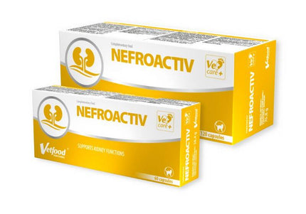 Vetfood NefroActiv Kidney Support Capsules – Advanced Formula, 60 or 120 Count