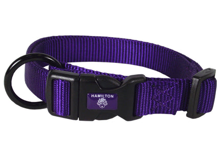 Hamilton Classic Adjustable Nylon Collar 25mm – Smooth Fit, Durable Black Design for Medium and Large Breeds