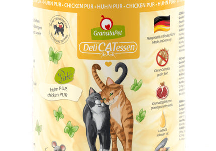 GranataPet DeliCatessen Chicken Pur – Grain-Free Wet Cat Food, 800g Can, High Protein