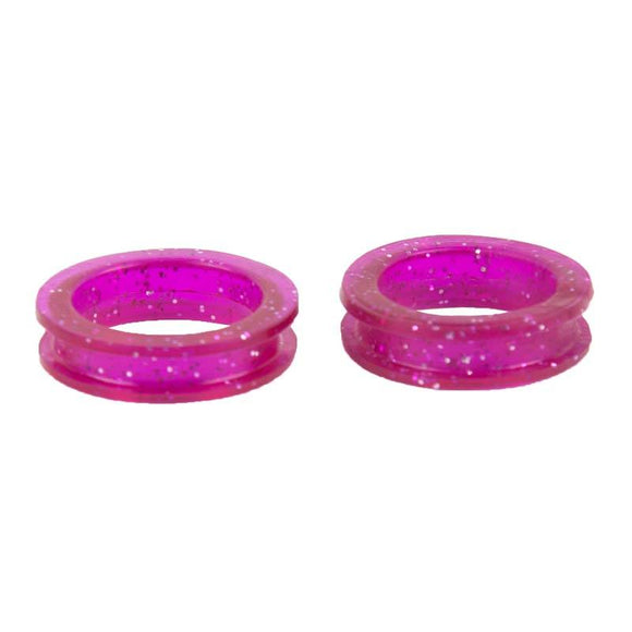 Show Tech Glitter Scissor Rings – 21mm Diameter, Purple, Comfortable Grip, Set of 2
