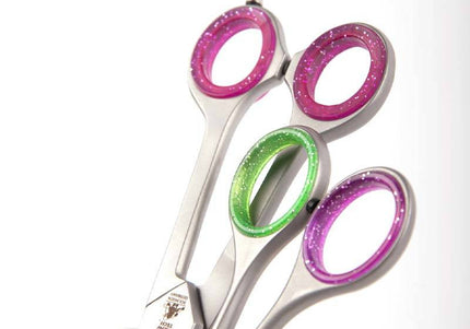 Show Tech Glitter Scissor Rings – 21mm Diameter, Purple, Comfortable Grip, Set of 2