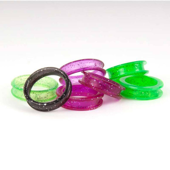 Show Tech Glitter Scissor Rings – Narrow 20mm Diameter, Sparkling Grip Set of 2