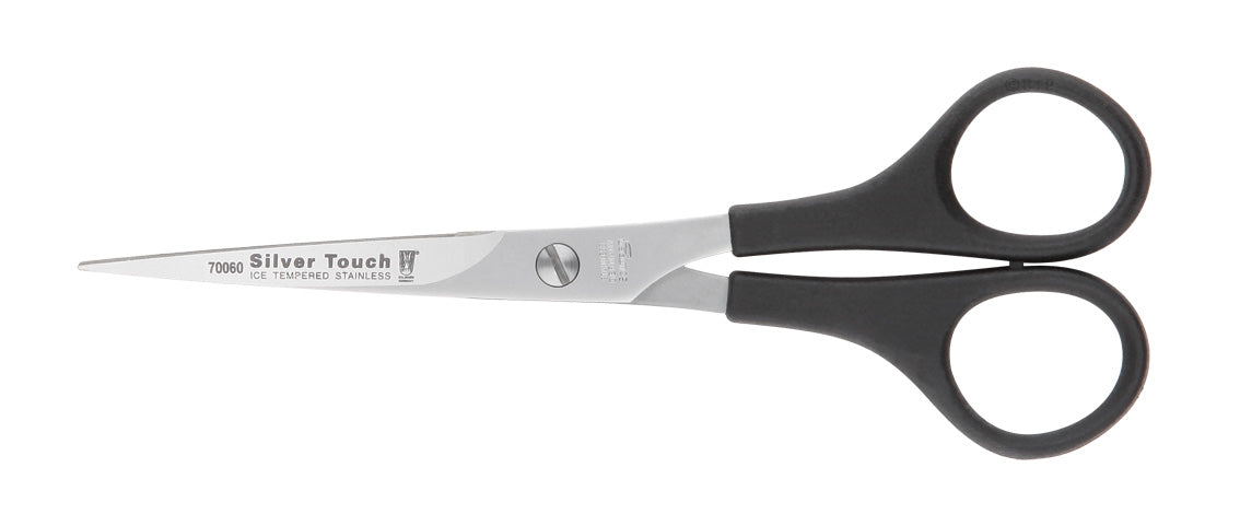Witte Silver Touch 6" Straight Grooming Scissors – 15cm Precision Blade, Ergonomic Plastic Handle