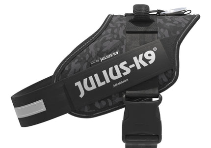 Julius-K9 IDC Powerharness Night Camo – Reflective Black Camouflage Harness, Mini Size