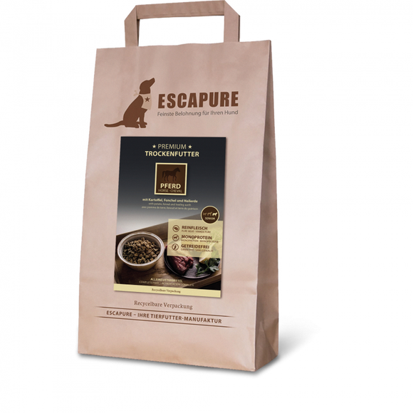 Escapure Premium Senior Horse Dog Food – Oven-Baked, High-Quality Formula, 1.5kg