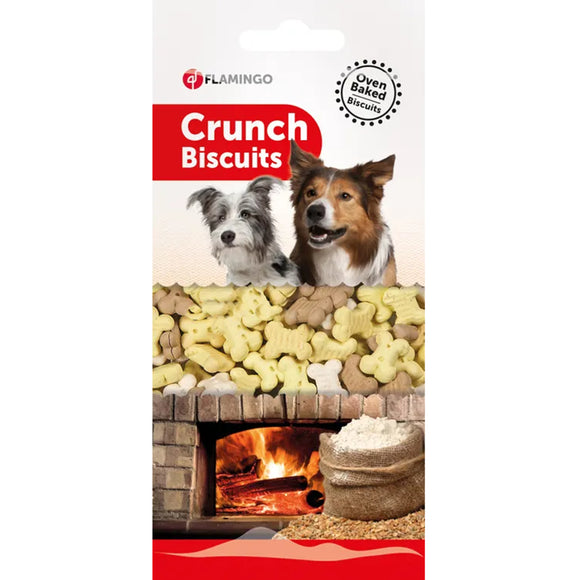 Flamingo Crunch Biscuits Puppy Treats – Vanilla Flavor Cookies, 500g Resealable Pack
