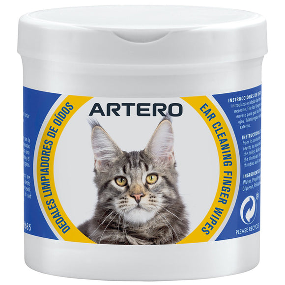 Artero 4CAT Ear Cleaning Finger Wipes – Antibacterial Cat Ear Care, 50 Finger Covers